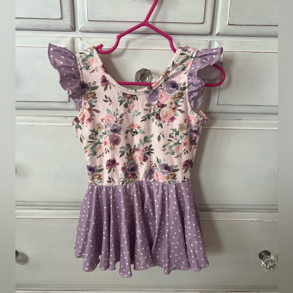 Cheeky Plum Floral and Polka Dot Dress - Pink and Purple